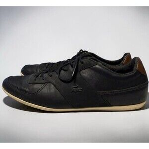 Lacoste Taloire 14 SRM Mens Size 12 Black Leather Gum Sole Sneakers | Classic